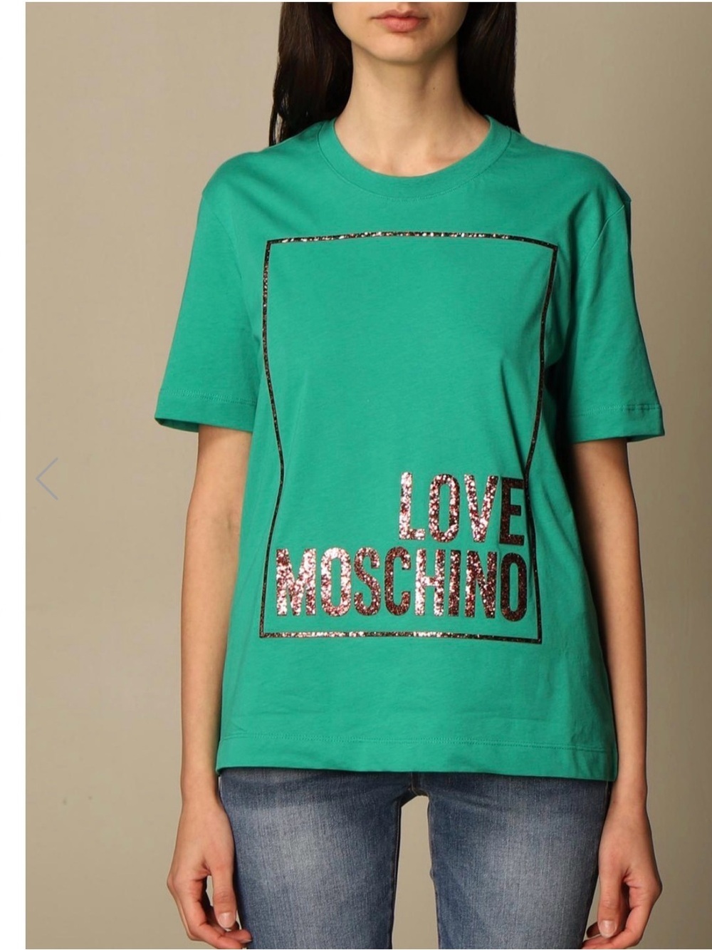 Moschino Green Logo Crewneck Tee